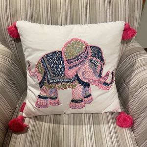 Lilly Pulitzer Embroidered Elephant Pillow